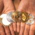 Cryptocurrency golden bitcoin image for crypto currency