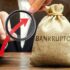 A bag with the word Bankruptcy and an up arrow in the hands of a businessman