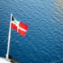 Civil Ensign of the Bahamas on the back of a ship.