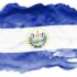 El Salvador flag is depicted in liquid watercolor style isolated on white background