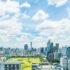 Cityscpae of bangkok district thailand with blue sky and cloud.