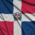 Dominican Republic flag is depicted on a sports cloth fabric with many folds